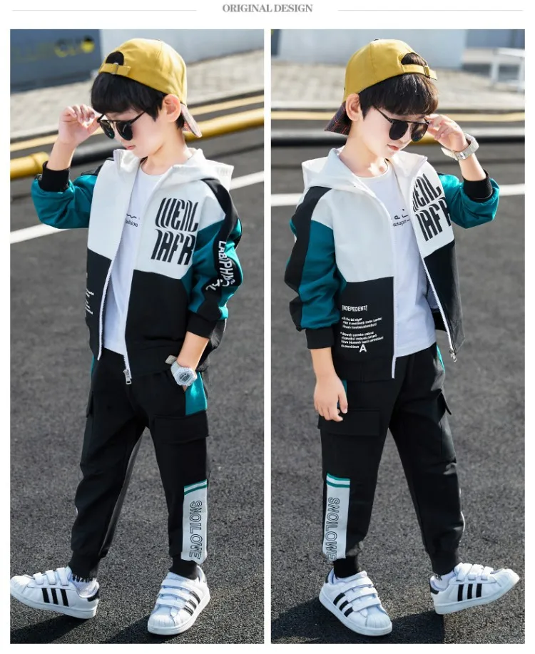 Child Tracksuit Hooded Clothes Boys Sport Suit for Teenager Kids Cotton Casual Sports Suit Children Fashion Hoodies and Pants