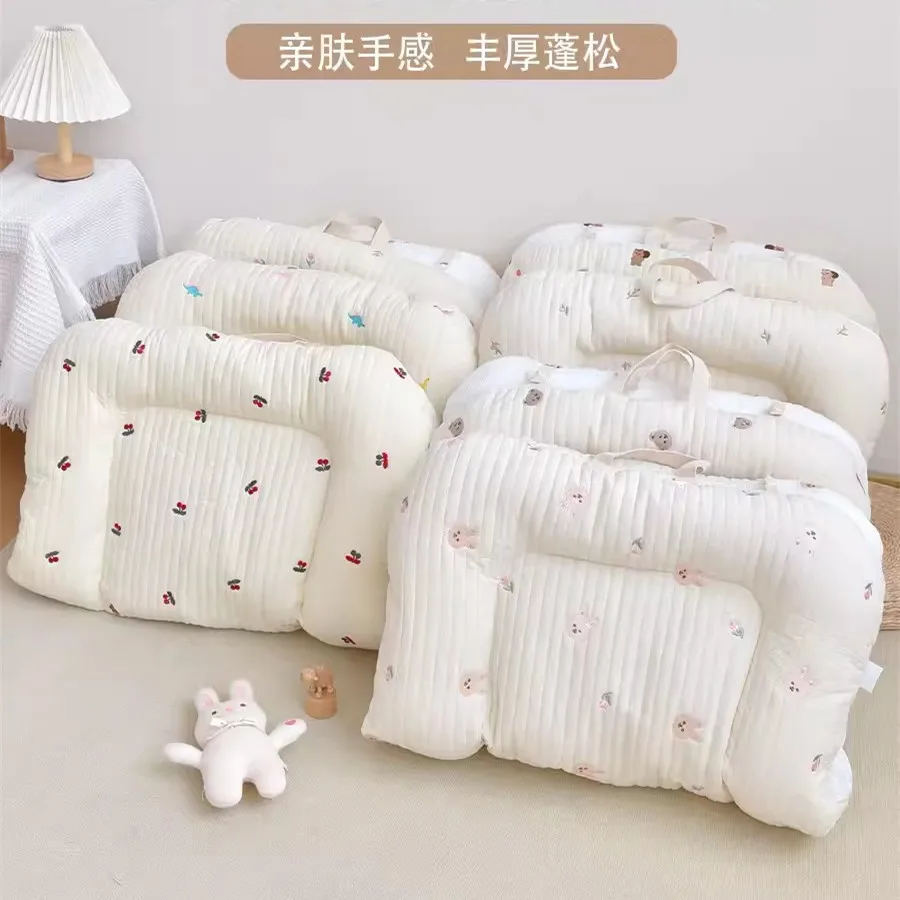Newborn Pure Cotton Quilted Portable Mattress with Double-sided Use 3D Breathable Mesh Mattress Portable Mattress Kindergarten