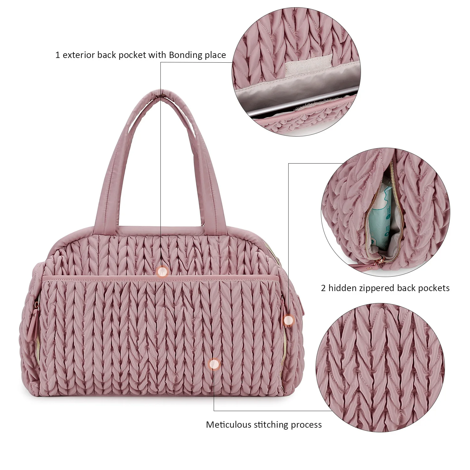 New Mommy Bag Hand-held Single Shoulder Baby Mommy Bag Large Capacity Waterproof Insulation Milk Bottle Mother and Baby Bag
