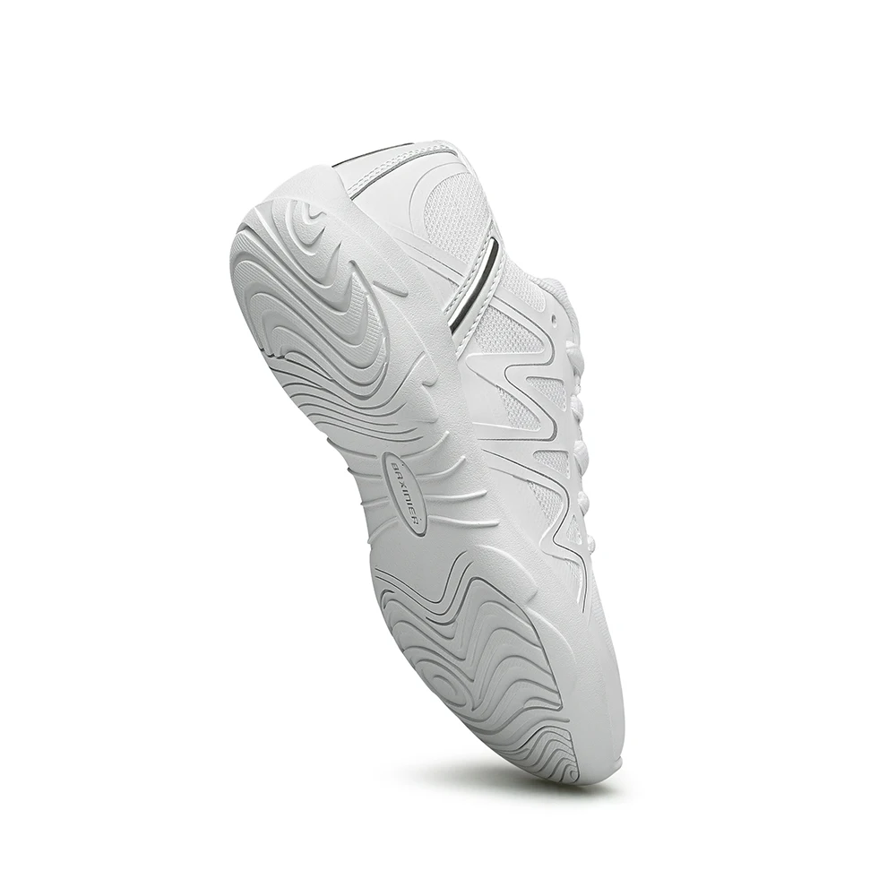 BAXINIER Girls White Cheerleading Shoes Lightweight Youth Cheer Competition Sneakers Kids Breathable Training Dance Tennis Shoes