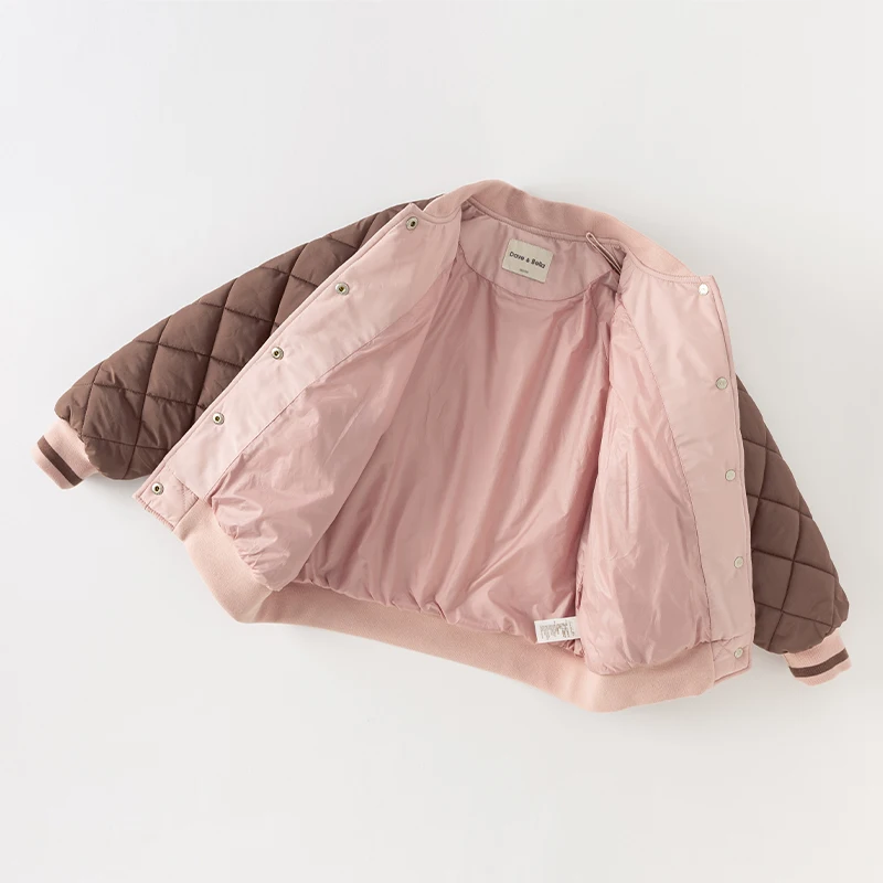 Dave Bella Clothes for Girls Children Parkas 2025 Winter New Fashion Casual Overcoat Noble Baseball Uniform Outdoor DK4238320