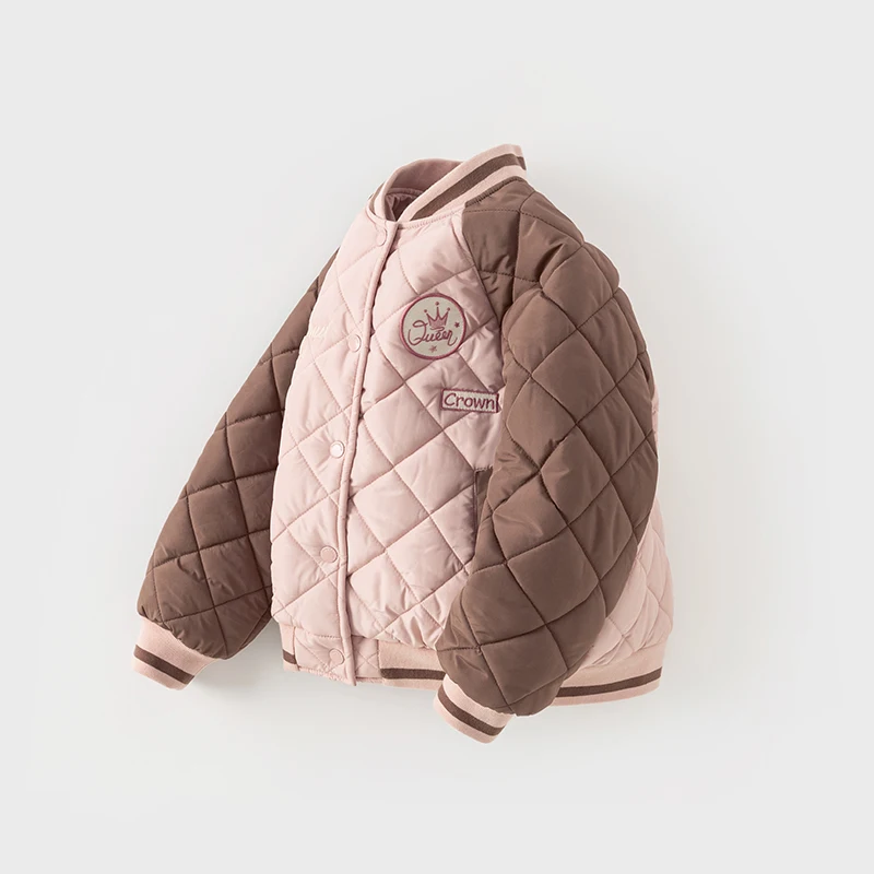 Dave Bella Clothes for Girls Children Parkas 2025 Winter New Fashion Casual Overcoat Noble Baseball Uniform Outdoor DK4238320