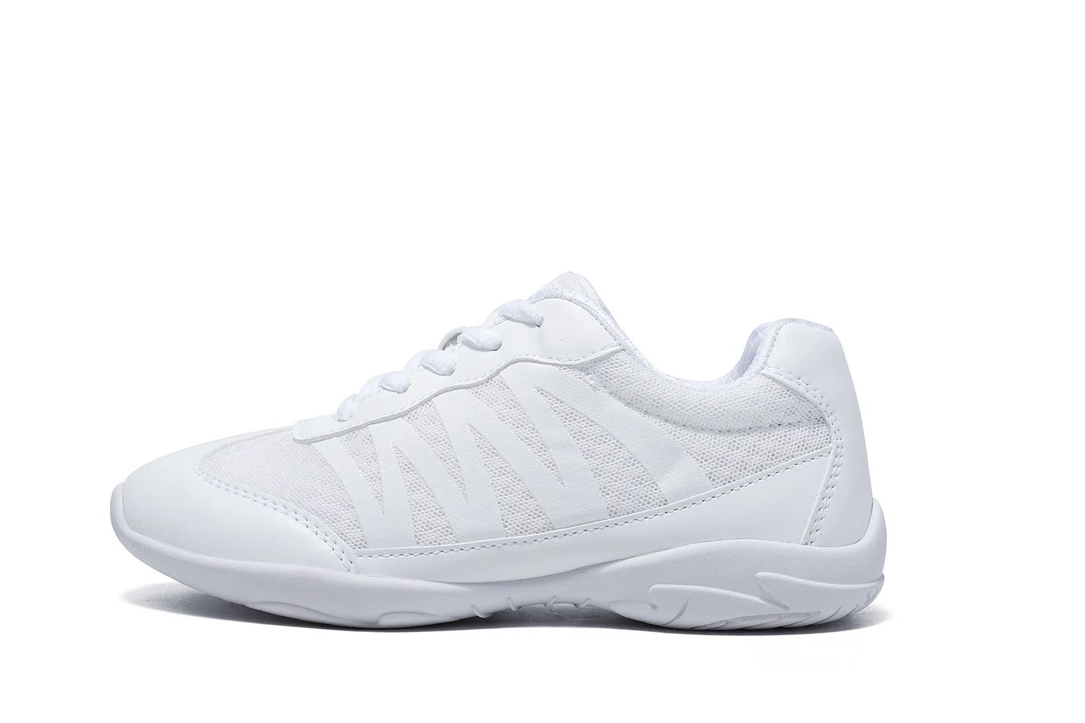 BAXINIER Girls White Cheer Trainers Lightweight Breathable Dance Tennis Youth Competition Sneakers for School Team Sports