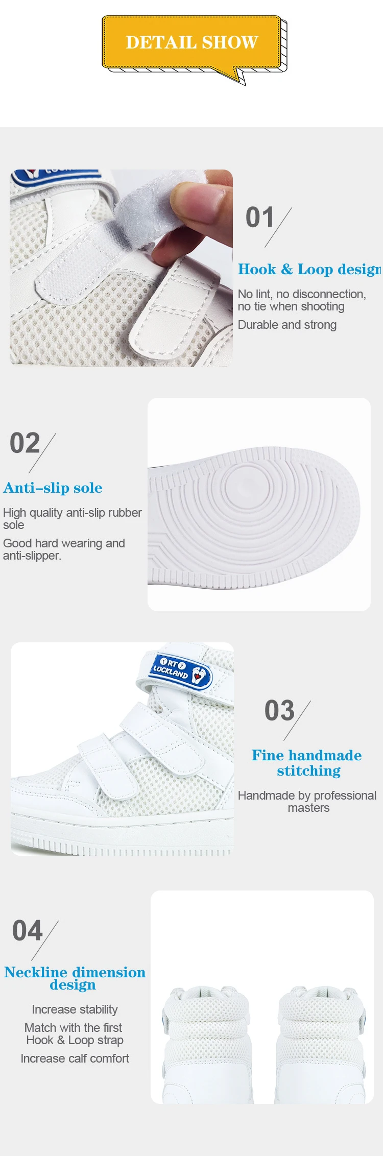 Ortoluckland Kids Sneakers Girls Tennis Sporty Orthopedic Boots For Children Toddlers Tiptoeing Flatfeet Casual Shoes Size20-36