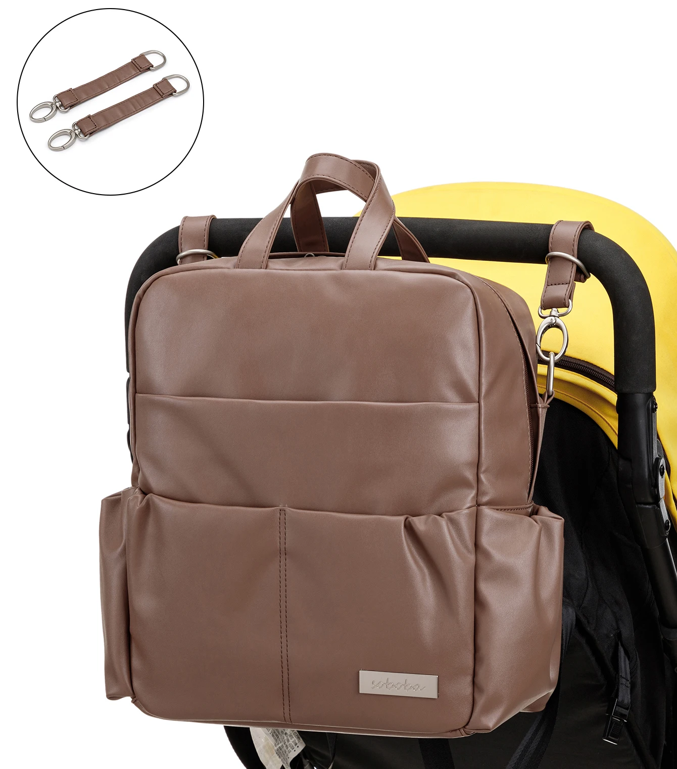 Soboba New Mommy Diaper Bag for Newborn Large Capacity Waterproof Solid Diaper Backpack for Quick Out Going with 2 Straps