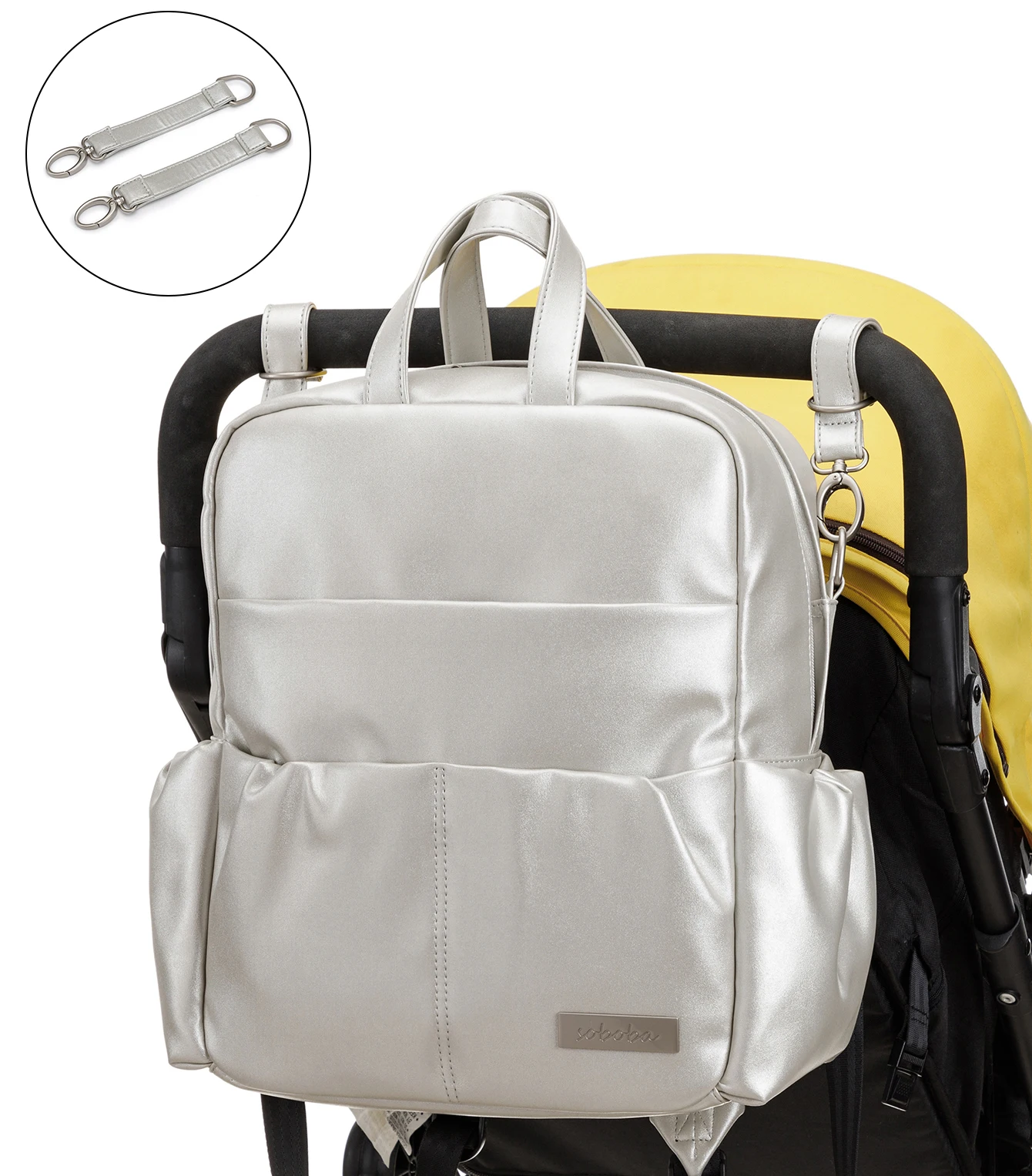 Soboba New Mommy Diaper Bag for Newborn Large Capacity Waterproof Solid Diaper Backpack for Quick Out Going with 2 Straps