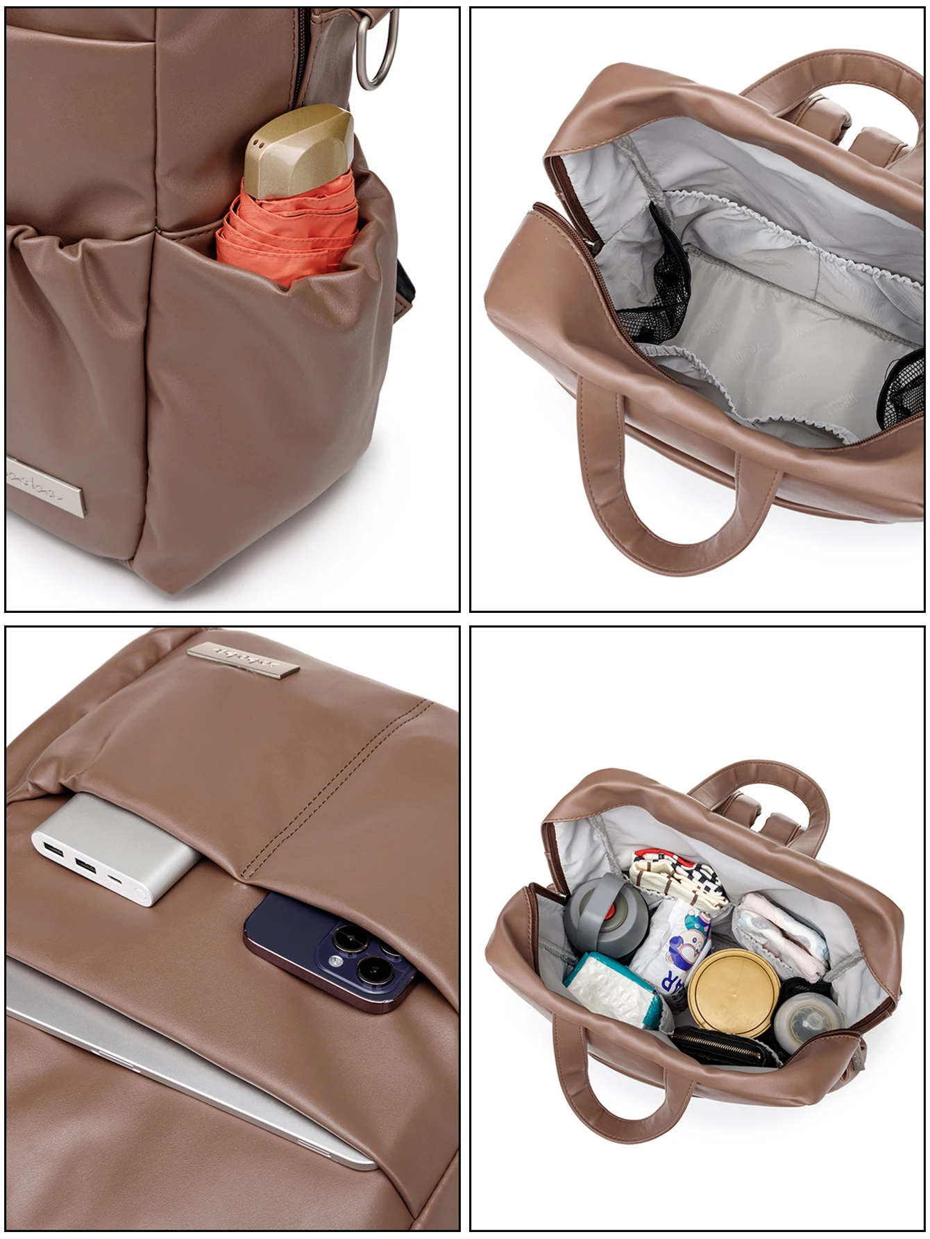 Soboba New Mommy Diaper Bag for Newborn Large Capacity Waterproof Solid Diaper Backpack for Quick Out Going with 2 Straps