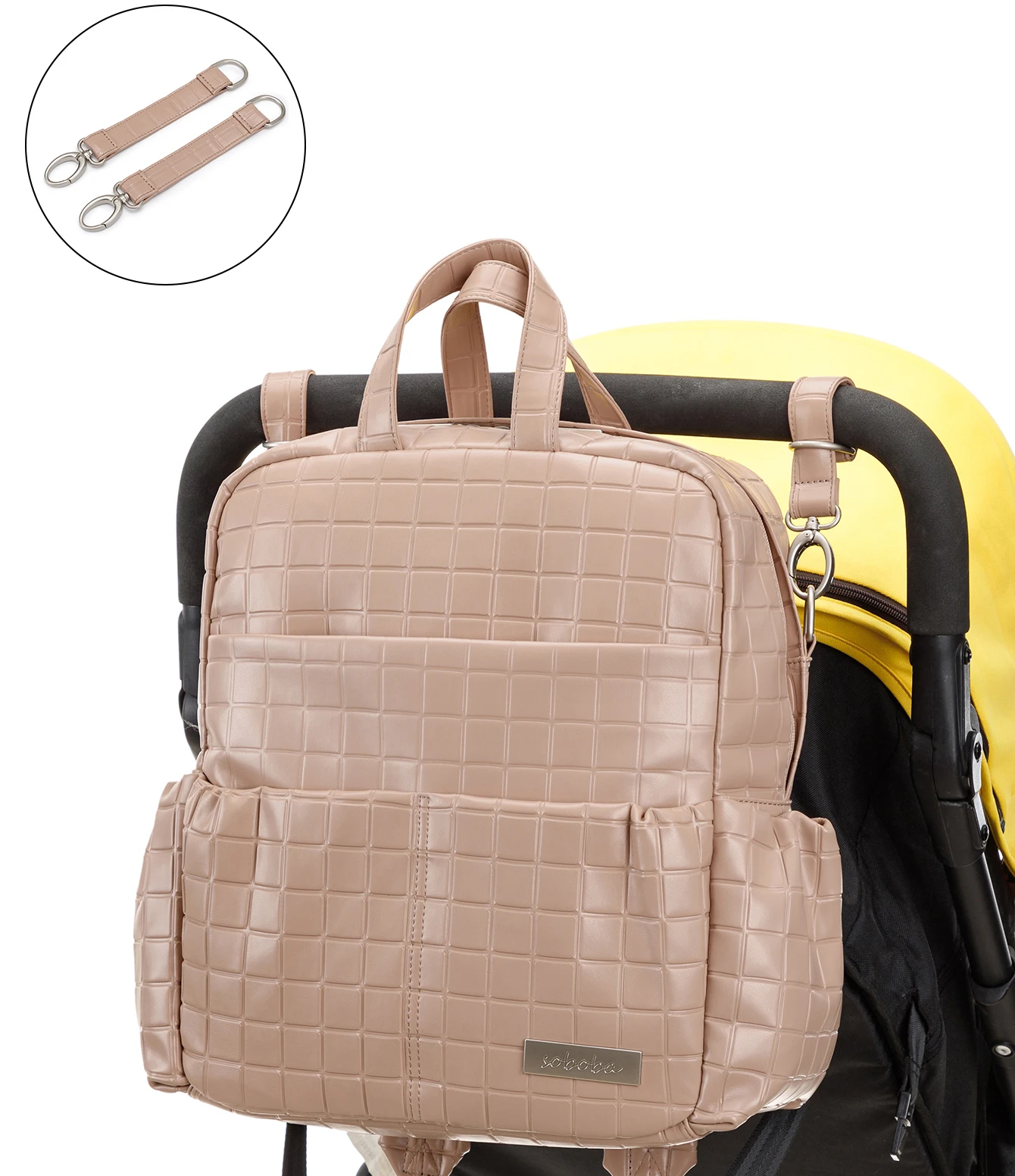 Soboba New Mommy Diaper Bag for Newborn Large Capacity Waterproof Solid Diaper Backpack for Quick Out Going with 2 Straps