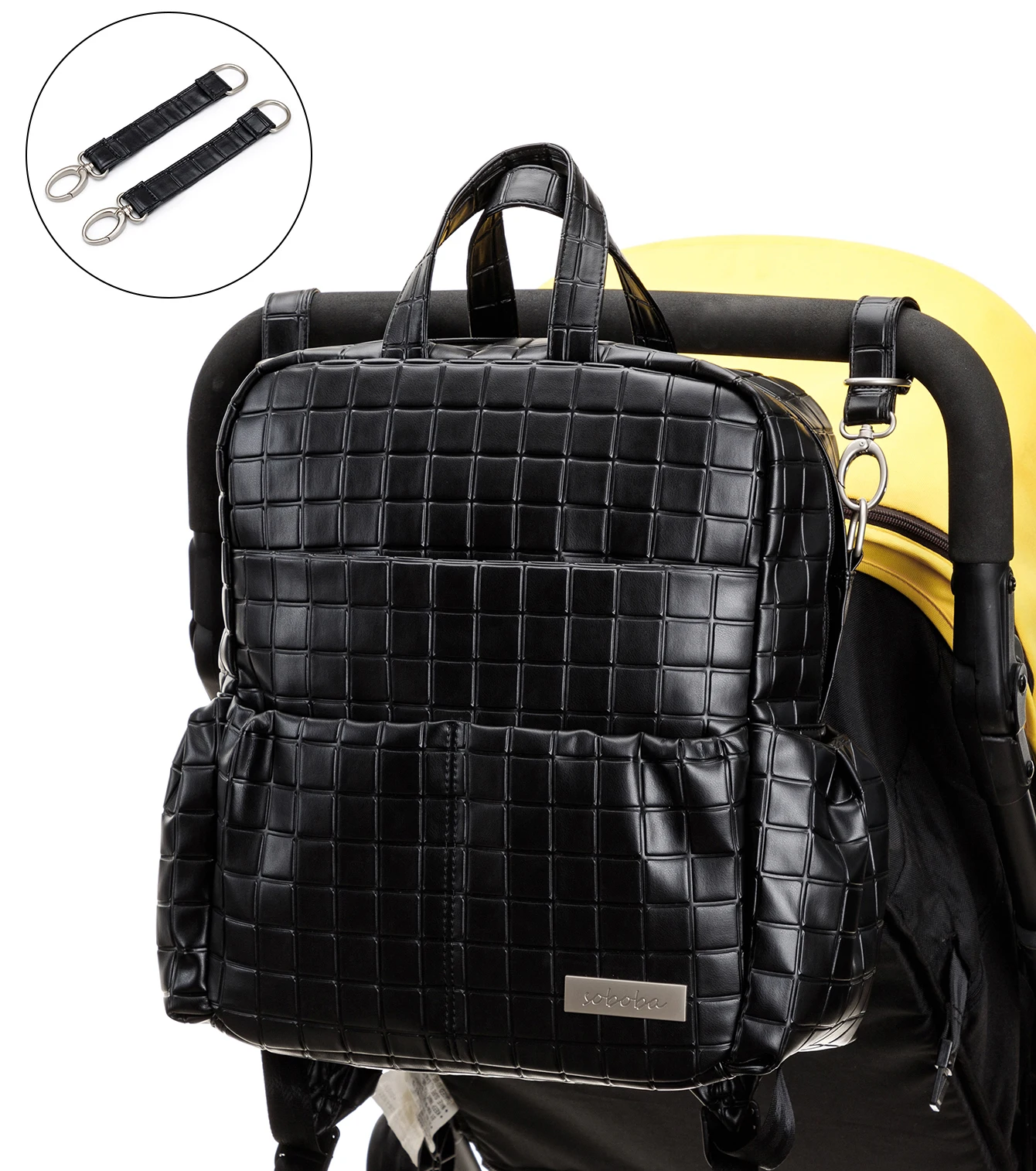 Soboba New Mommy Diaper Bag for Newborn Large Capacity Waterproof Solid Diaper Backpack for Quick Out Going with 2 Straps
