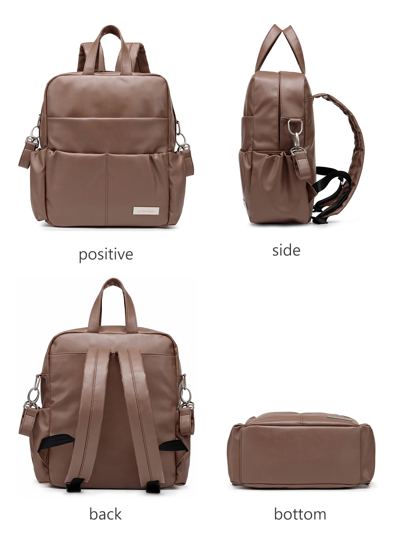 Soboba New Mommy Diaper Bag for Newborn Large Capacity Waterproof Solid Diaper Backpack for Quick Out Going with 2 Straps