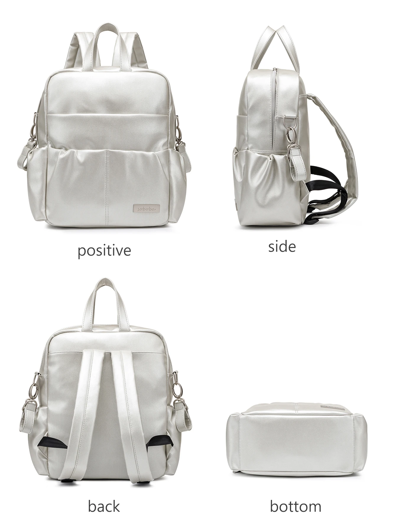 Soboba New Mommy Diaper Bag for Newborn Large Capacity Waterproof Solid Diaper Backpack for Quick Out Going with 2 Straps