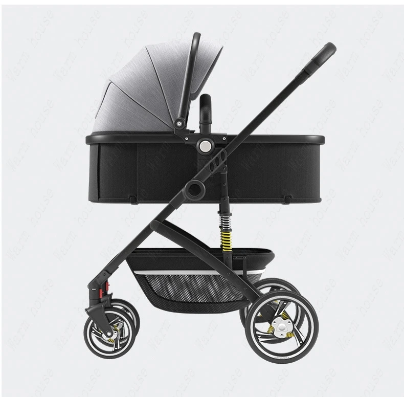 Baby Stroller Can Sit Light Fold Two-way,high Landscape Baby Carriage for Newborn, Four-wheel Shock-absorbing Baby Stroller 2in1
