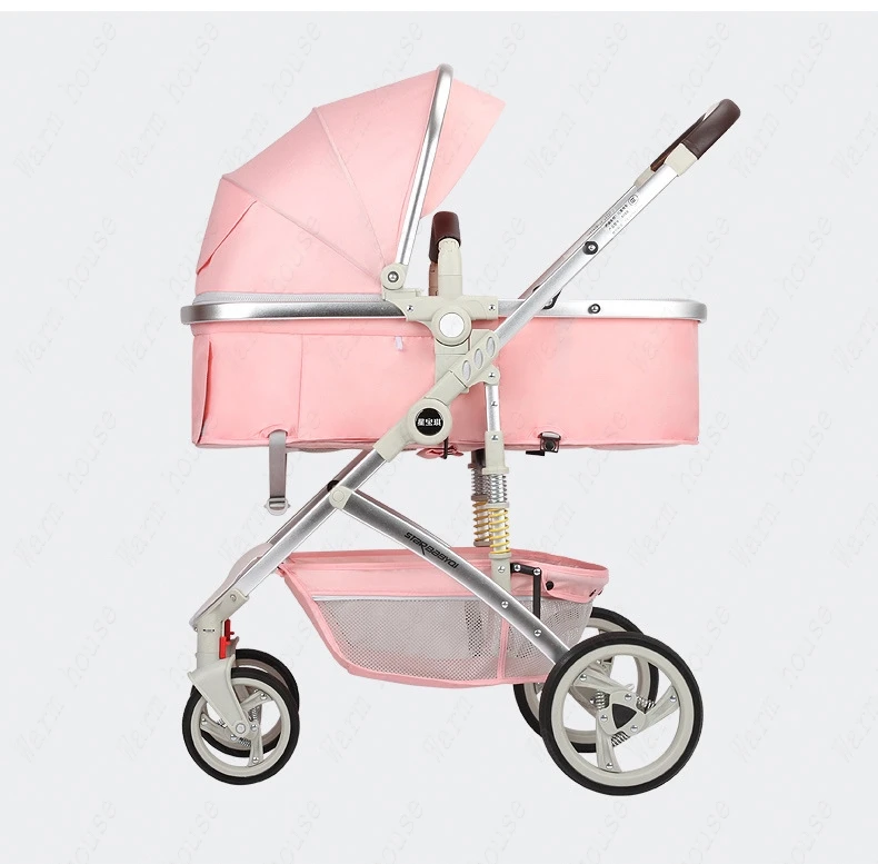 Baby Stroller Can Sit Light Fold Two-way,high Landscape Baby Carriage for Newborn, Four-wheel Shock-absorbing Baby Stroller 2in1