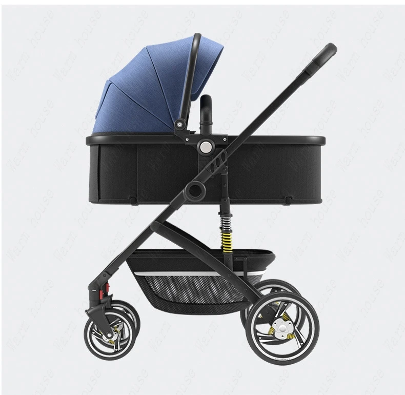 Baby Stroller Can Sit Light Fold Two-way,high Landscape Baby Carriage for Newborn, Four-wheel Shock-absorbing Baby Stroller 2in1