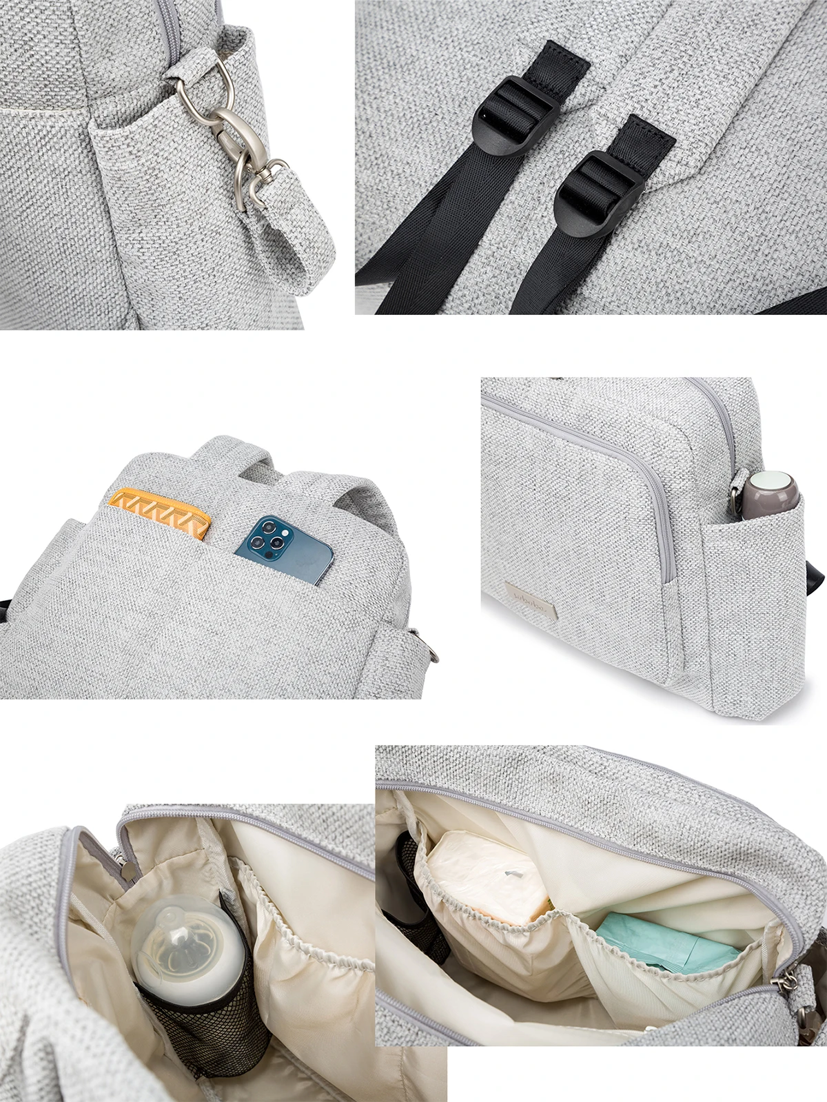 Fashion New Mommy Dipaer Backpack Large Capacity Multi-functional Waterproof Diaper Bag for Quick Outing Travelling Nappy Bag