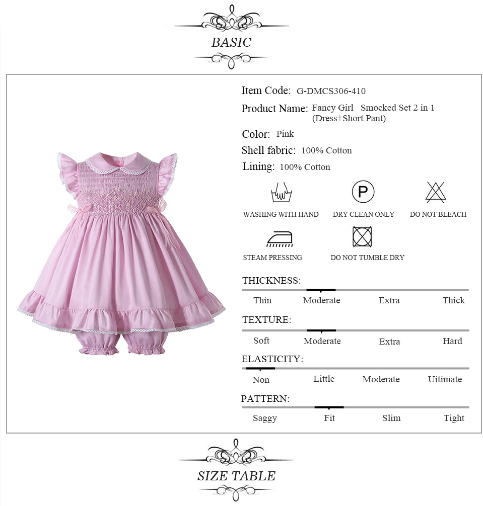 Pettigirl New Arrival Smocked baby dress 100% Cotton baby girl birthday dresses with Matching Shorts