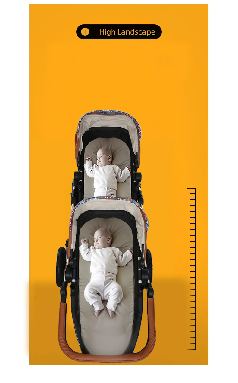 2025 New Twin baby strollers,Eggshel Double baby strollers,Luxury leather baby carriage,portable Folding Double Newborn Pram
