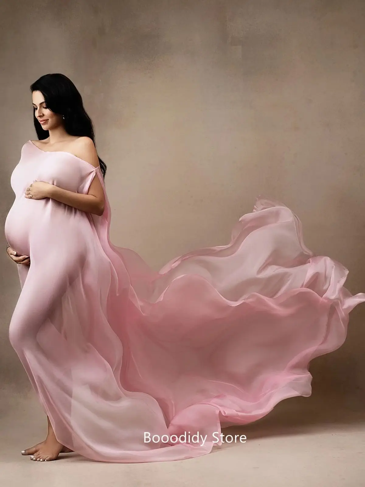 Maternity Photoshoot Outfit Ideas 30 Weeks Pregnant Photoshoot Session Chiffon Fashion Dresses for Pregnancy Studio Props