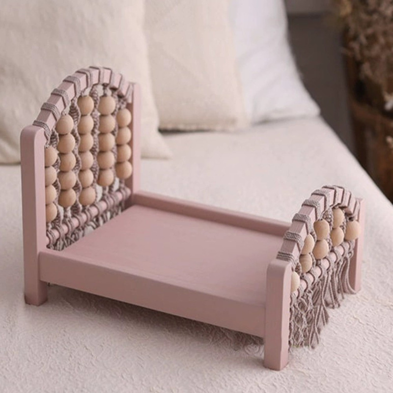 Newborn Photography Props Wood Bed Detachable Bed Baby Photoshoot Accessories for Baby Girl Boy Kids Posing Crib Bed Background