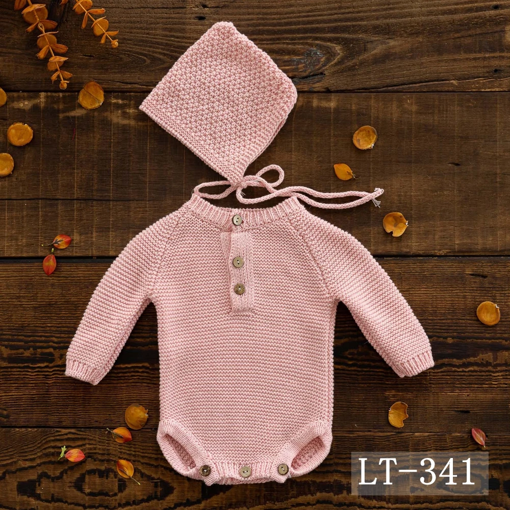Knitted Baby Boy Costume Newborn Photography Props Long Sleeve Infant Bodysuit Newborn Photography Outfit Baby Girl Accessories