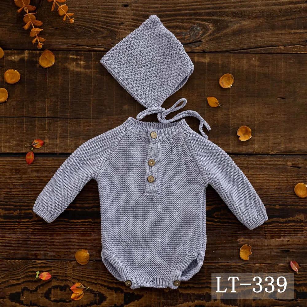 Knitted Baby Boy Costume Newborn Photography Props Long Sleeve Infant Bodysuit Newborn Photography Outfit Baby Girl Accessories