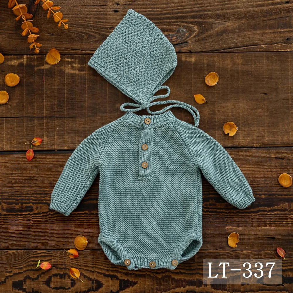 Knitted Baby Boy Costume Newborn Photography Props Long Sleeve Infant Bodysuit Newborn Photography Outfit Baby Girl Accessories