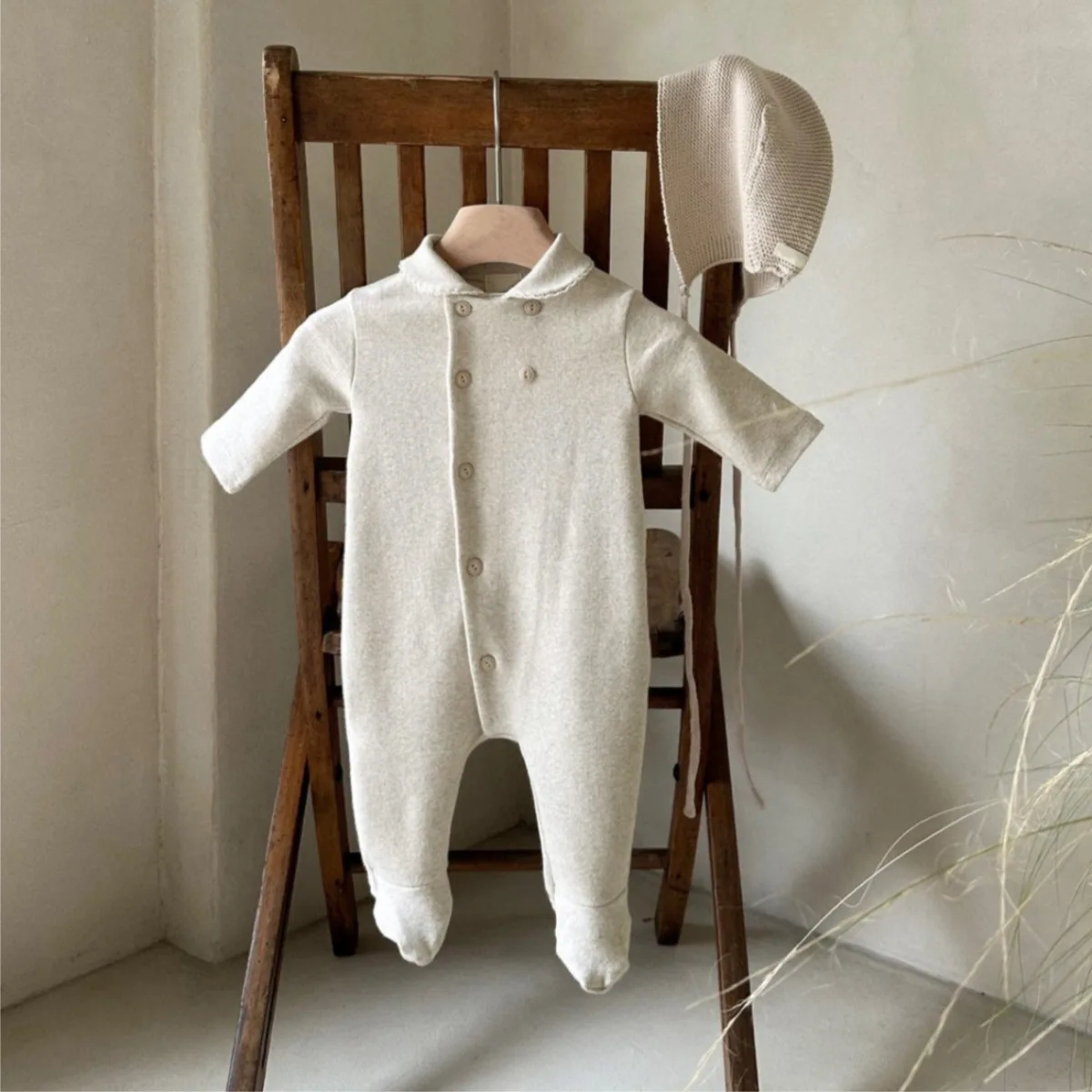2026 Spring New Baby Long Sleeve Lapel Romper Cotton Infant Boy Girl Solid Casual Jumpsuit Newborn Toddler Clothes 0-24M