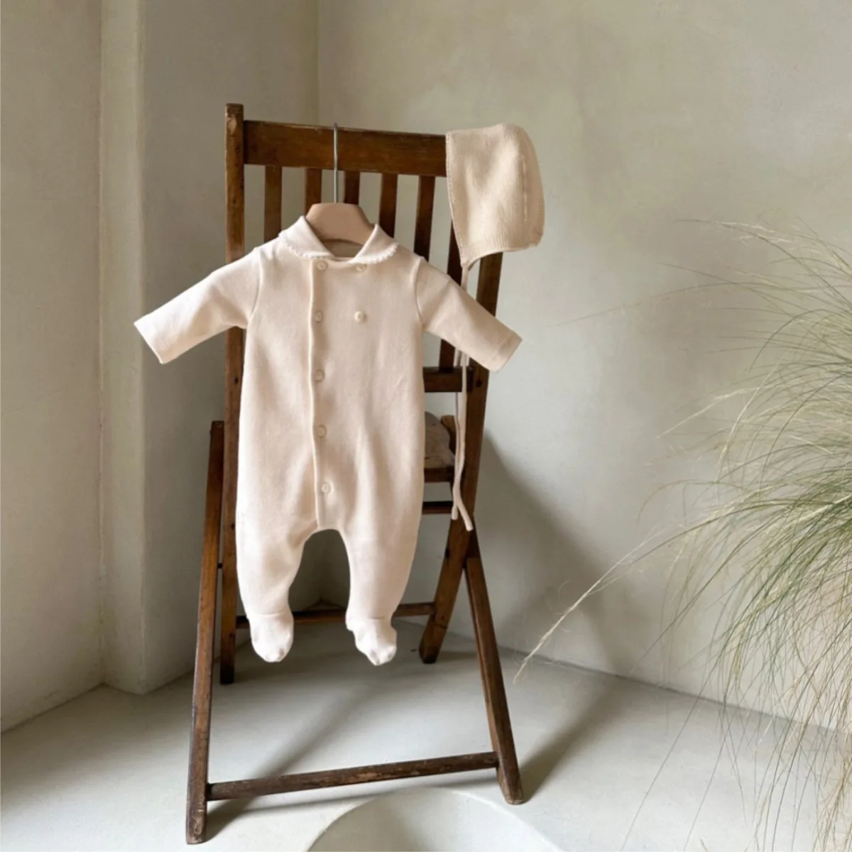 2026 Spring New Baby Long Sleeve Lapel Romper Cotton Infant Boy Girl Solid Casual Jumpsuit Newborn Toddler Clothes 0-24M