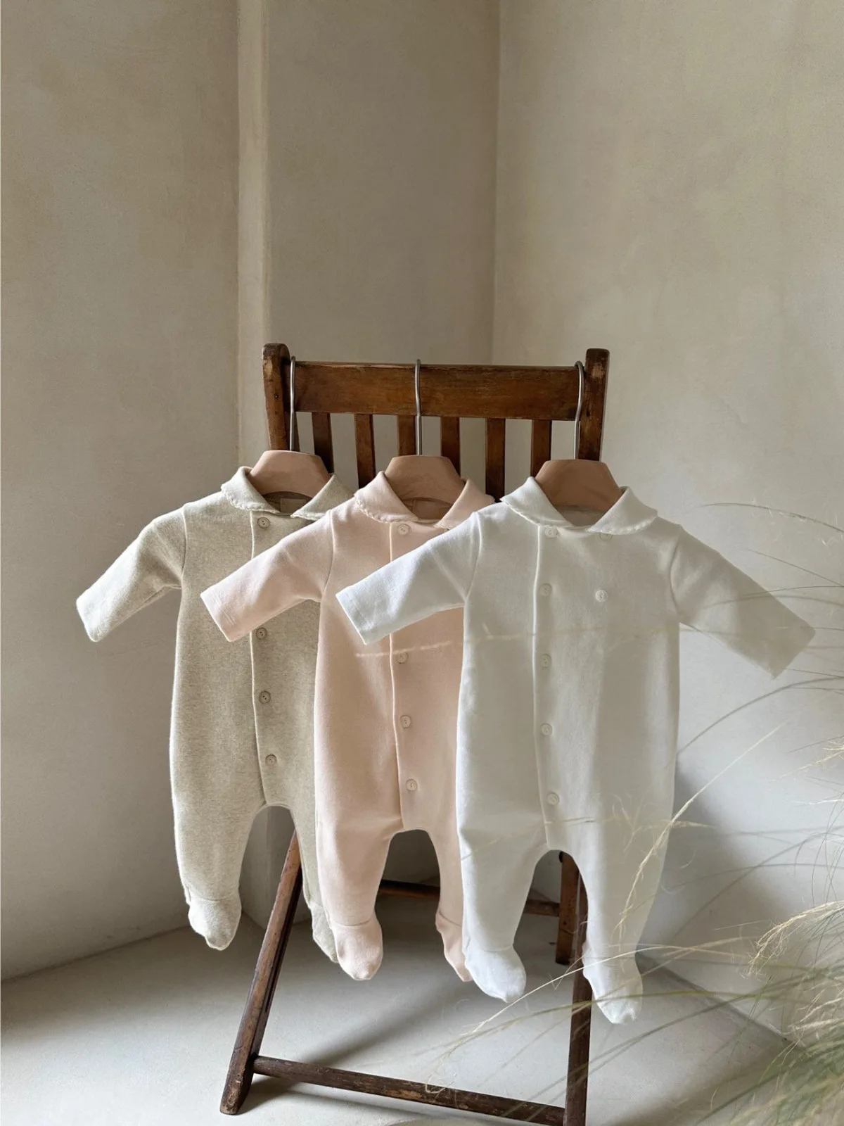 2026 Spring New Baby Long Sleeve Lapel Romper Cotton Infant Boy Girl Solid Casual Jumpsuit Newborn Toddler Clothes 0-24M