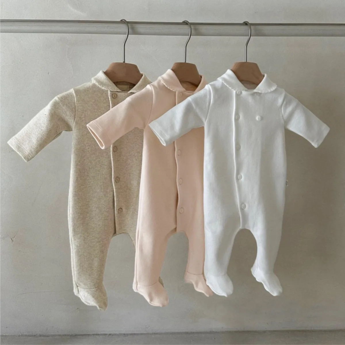 2026 Spring New Baby Long Sleeve Lapel Romper Cotton Infant Boy Girl Solid Casual Jumpsuit Newborn Toddler Clothes 0-24M