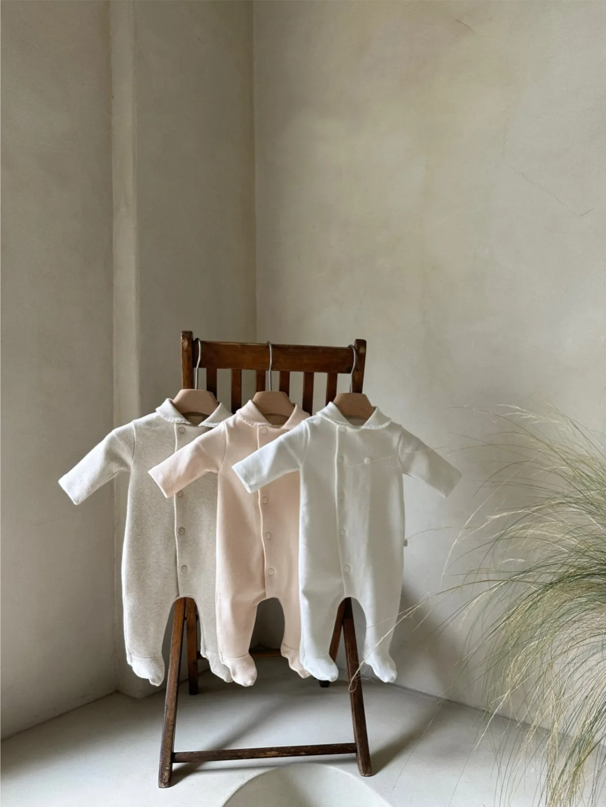 2026 Spring New Baby Long Sleeve Lapel Romper Cotton Infant Boy Girl Solid Casual Jumpsuit Newborn Toddler Clothes 0-24M