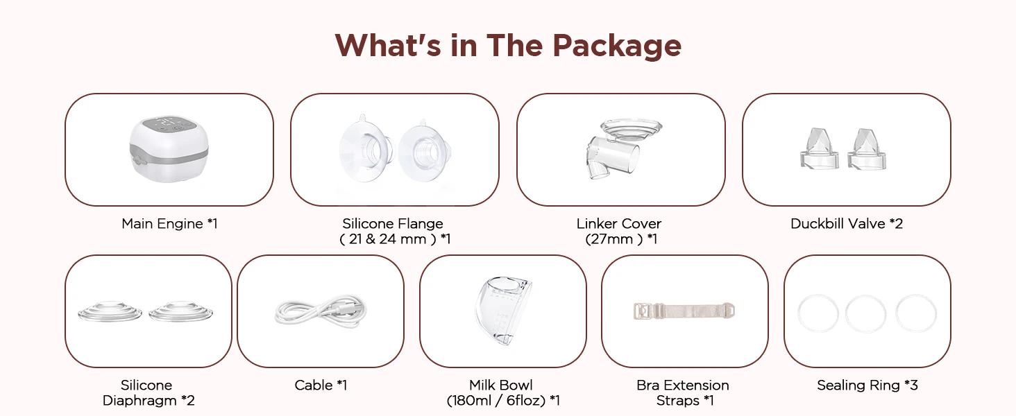 Updated Electric Breast Pump 21/24mm BPA-Free Breastpump 3 Modes & 12 Suction Levels Ultra Quiet 45dB for Working Moms & Travel