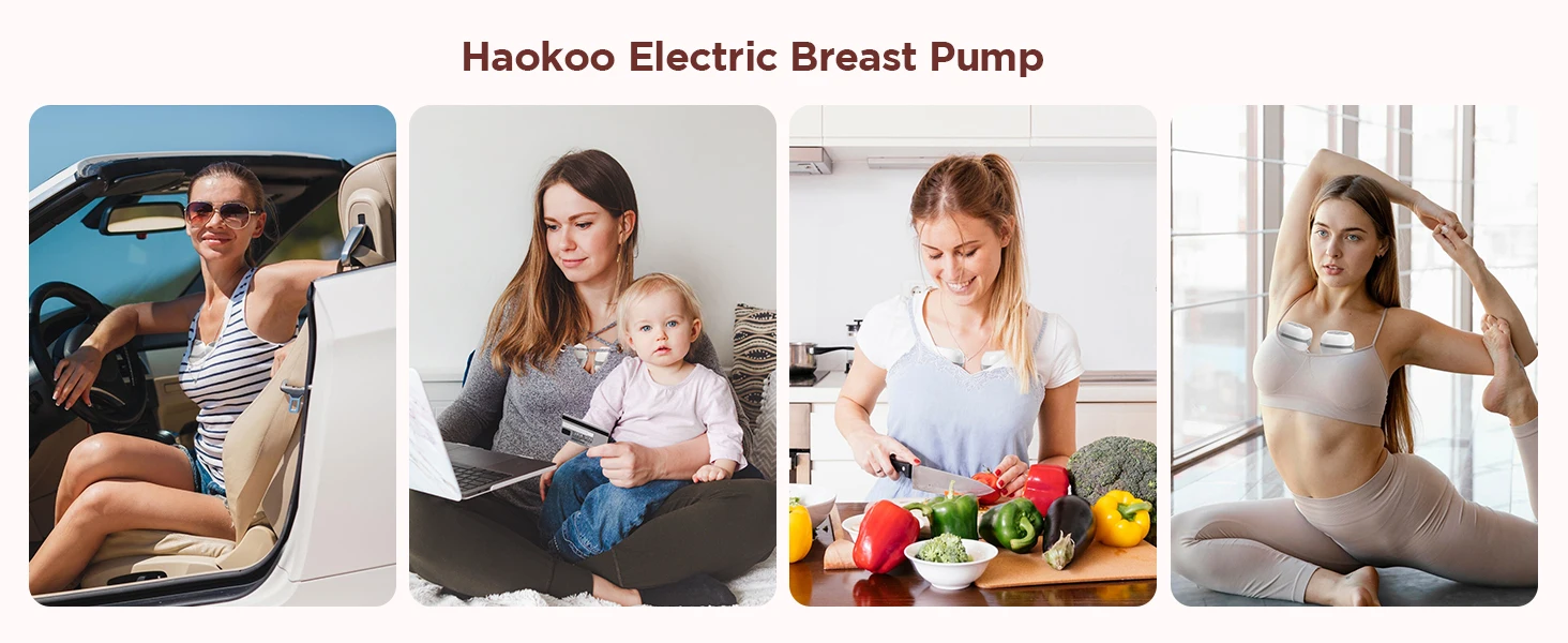 Updated Electric Breast Pump 21/24mm BPA-Free Breastpump 3 Modes & 12 Suction Levels Ultra Quiet 45dB for Working Moms & Travel