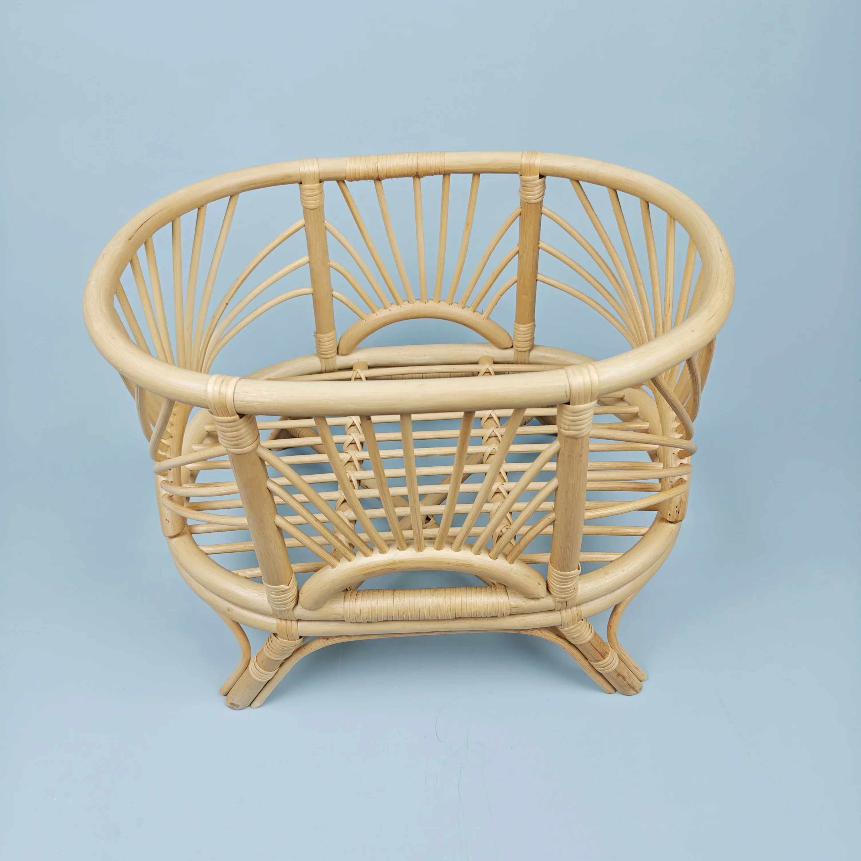 Large Baby Twins Bed Newborn Photography Props Bed Sturdy Retro Bamboo Crib Wooden Basket Bed Newborn Photo Posing Furniture