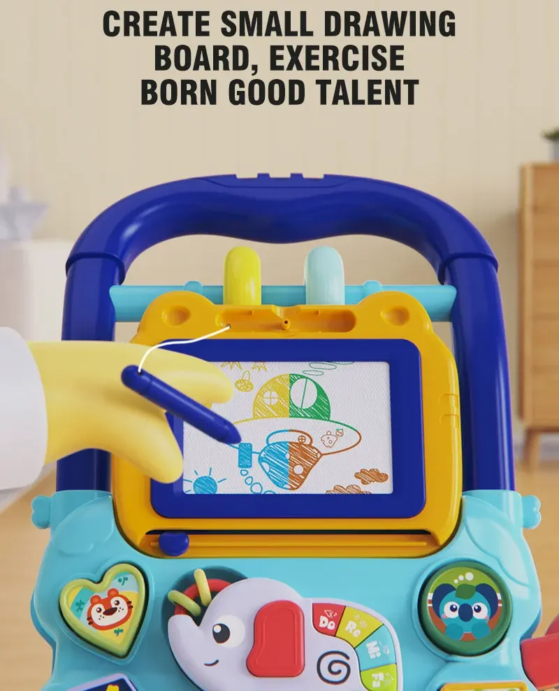 PANGDUBE Early Educational Baby Walker with Artboard Toy Baby Activities Learning Walking Toys Walkers for Baby Assisted Walking