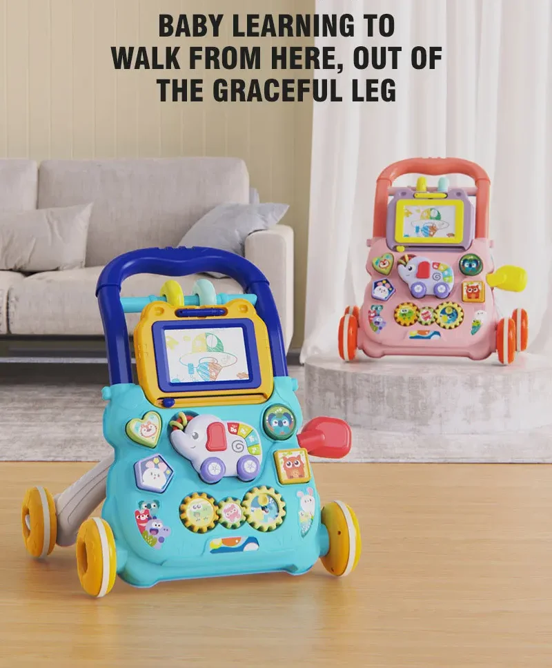 PANGDUBE Early Educational Baby Walker with Artboard Toy Baby Activities Learning Walking Toys Walkers for Baby Assisted Walking