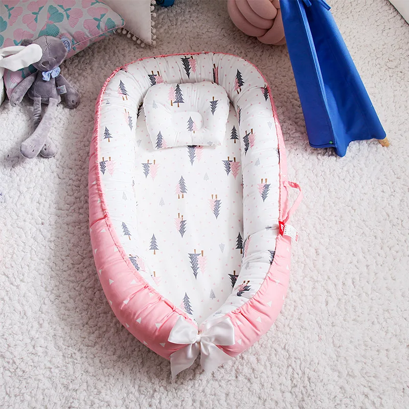 Baby Nest Bumper Sleeping Bed Portable Baby Crib Infant Cradle Cot Newborn Nursery Bassinet Travel Folding