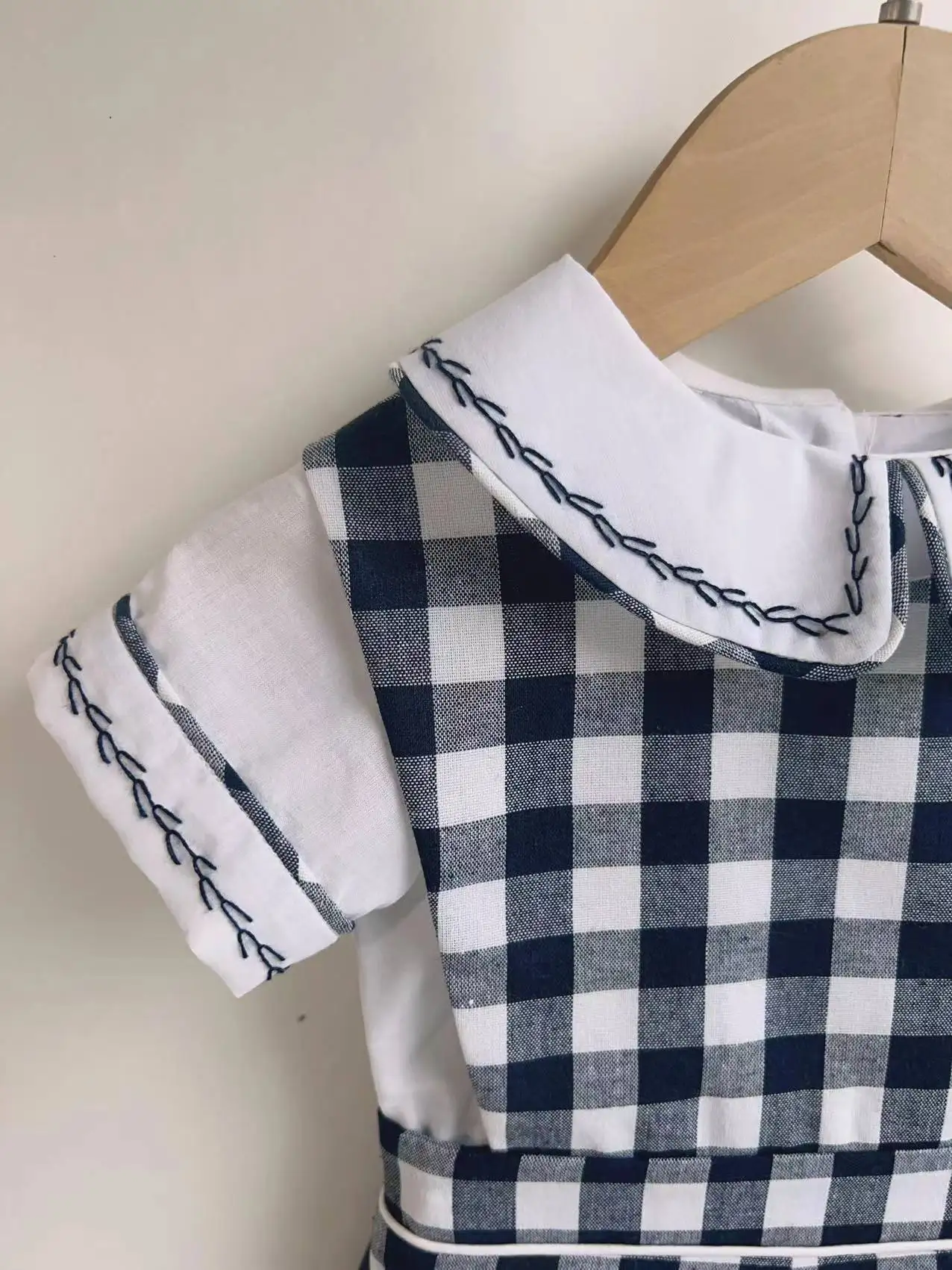 Plaid Baby Boys Outfit Short Sleeves Bodysuit Suspender Toddler Anniversary Costume Spring Summer Suit