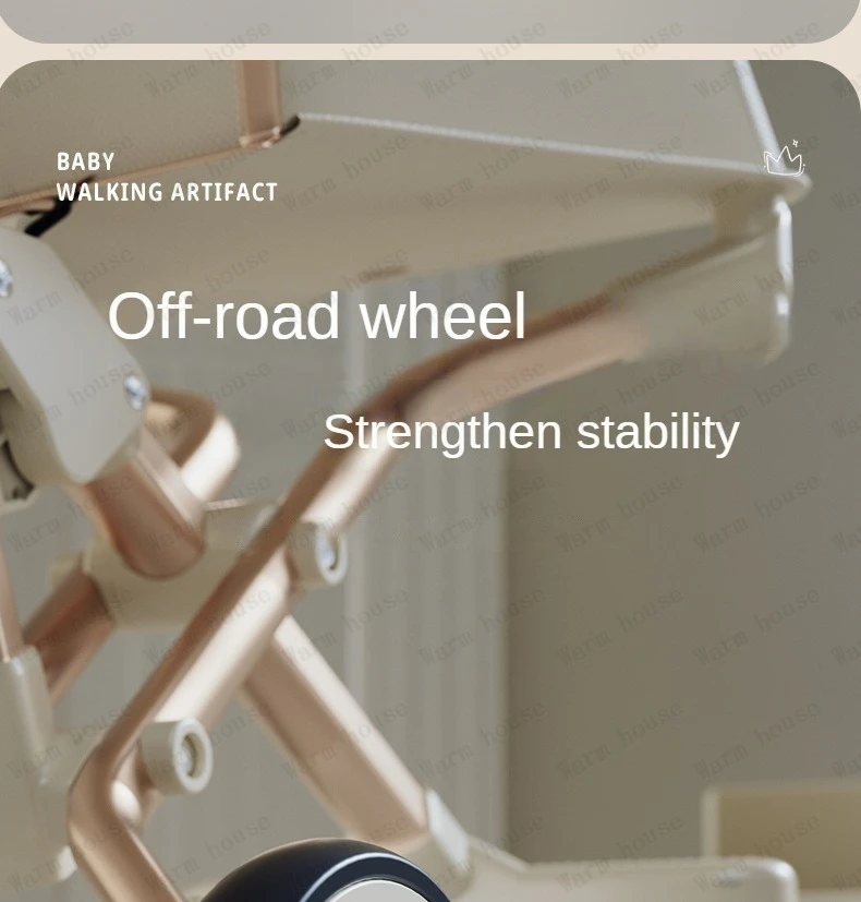 High Landscape Stroller Light Travel Trolley Light and Foldable Portable Travel Baby Stroller Four Wheel Trolley Cart