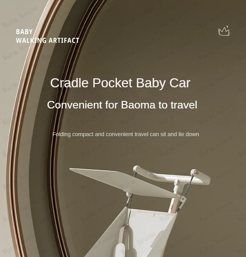 High Landscape Stroller Light Travel Trolley Light and Foldable Portable Travel Baby Stroller Four Wheel Trolley Cart