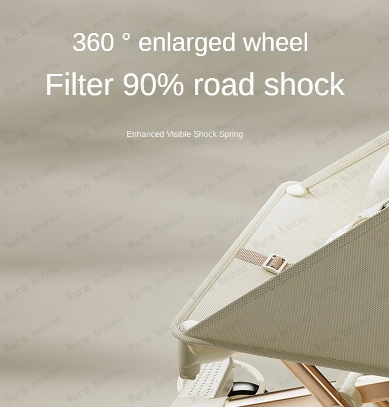 High Landscape Stroller Light Travel Trolley Light and Foldable Portable Travel Baby Stroller Four Wheel Trolley Cart