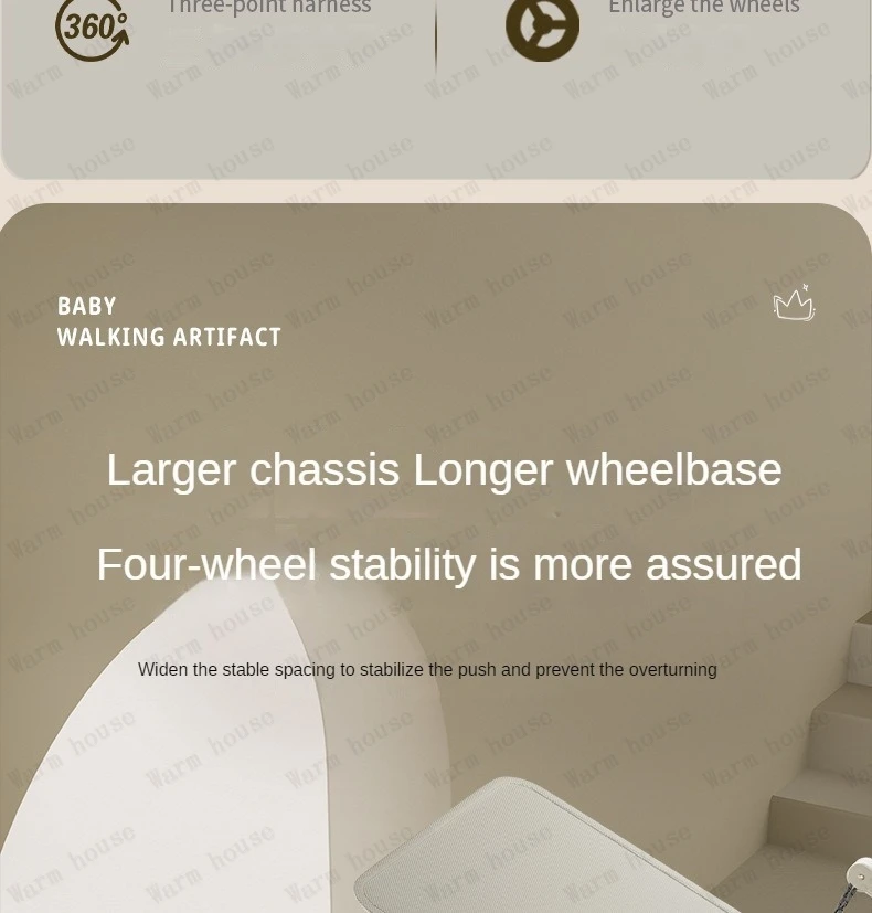 High Landscape Stroller Light Travel Trolley Light and Foldable Portable Travel Baby Stroller Four Wheel Trolley Cart