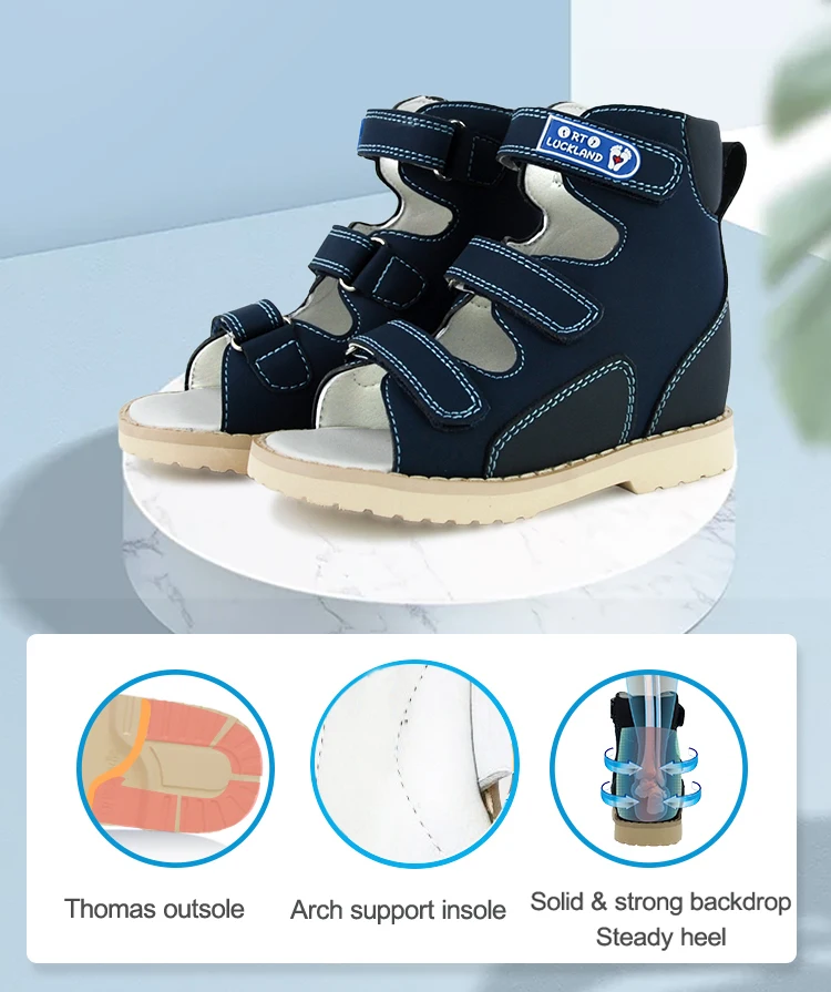Children Sandals Kids Boys Orthopedic Arch Support Shoes Summer Girls Toddler Leather Flatfeet Footwear 2To 12Years Age