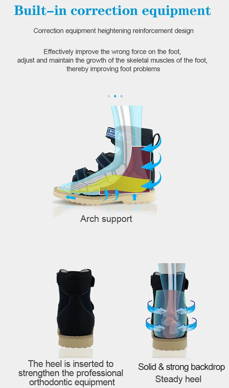Children Sandals Kids Boys Orthopedic Arch Support Shoes Summer Girls Toddler Leather Flatfeet Footwear 2To 12Years Age