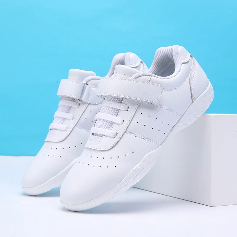 BAXINIER Youth Cheerleading Shoes Girls White Dance Shoes Women Sneakers Training Tennis Kids Competitive Aerobics Shoes