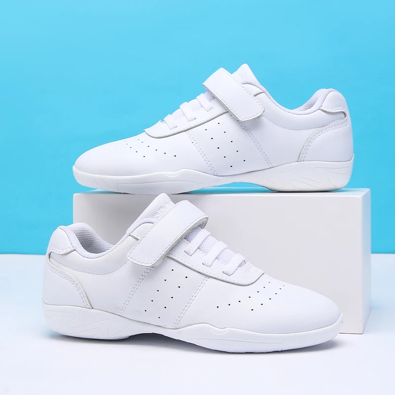 BAXINIER Youth Cheerleading Shoes Girls White Dance Shoes Women Sneakers Training Tennis Kids Competitive Aerobics Shoes