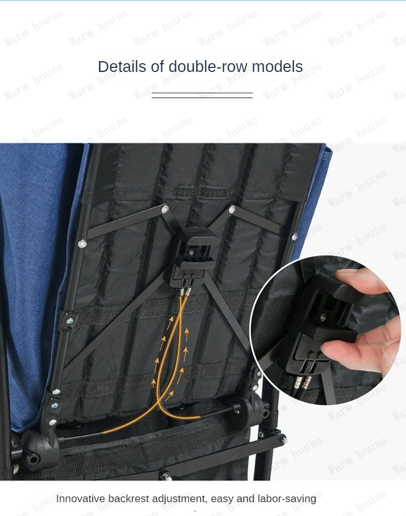 New Front and Rear Seat Twin Stroller Removable and Washable Lightweight Foldable Two-seater Stroller Double Baby Carriage