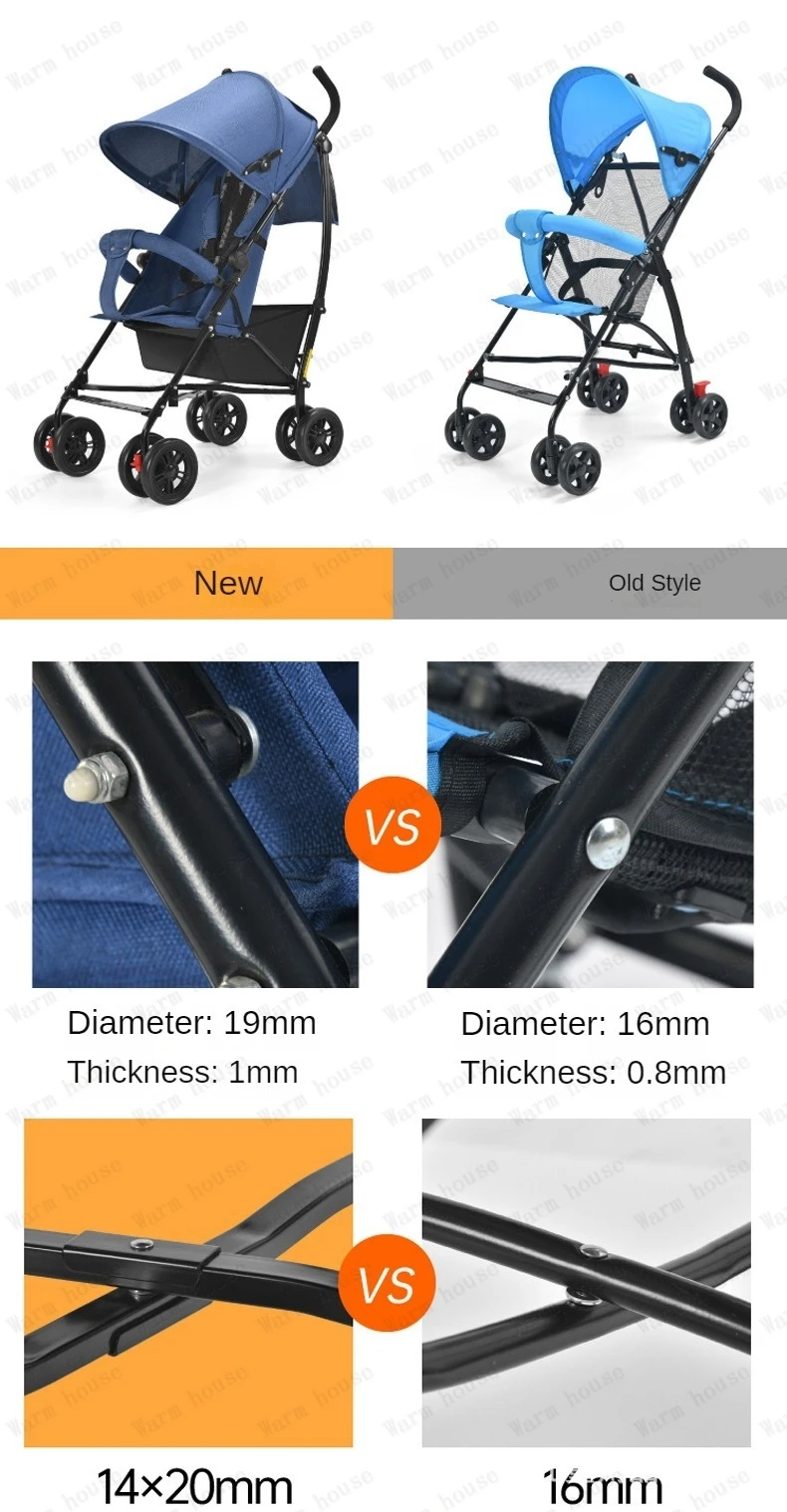 New Front and Rear Seat Twin Stroller Removable and Washable Lightweight Foldable Two-seater Stroller Double Baby Carriage