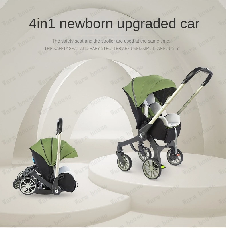 4-in-1 baby two-way stroller Multifunctional newborn baby stroller 3in1 Foldable Basket type seat