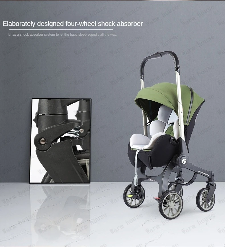 4-in-1 baby two-way stroller Multifunctional newborn baby stroller 3in1 Foldable Basket type seat